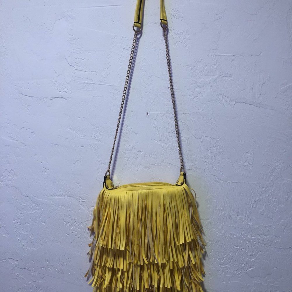 NWOT yellow purse with french